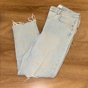 Zara Light Blue Distressed Women's Jeans